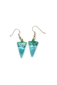 Pointed Triangle Glass Earrings